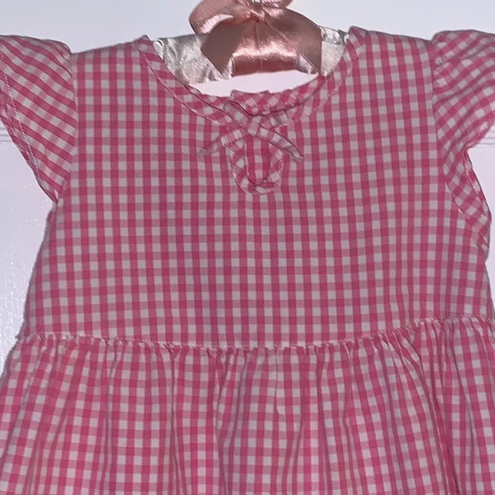 Gap 18-24M Pink & White Check Dress EUC Cotton